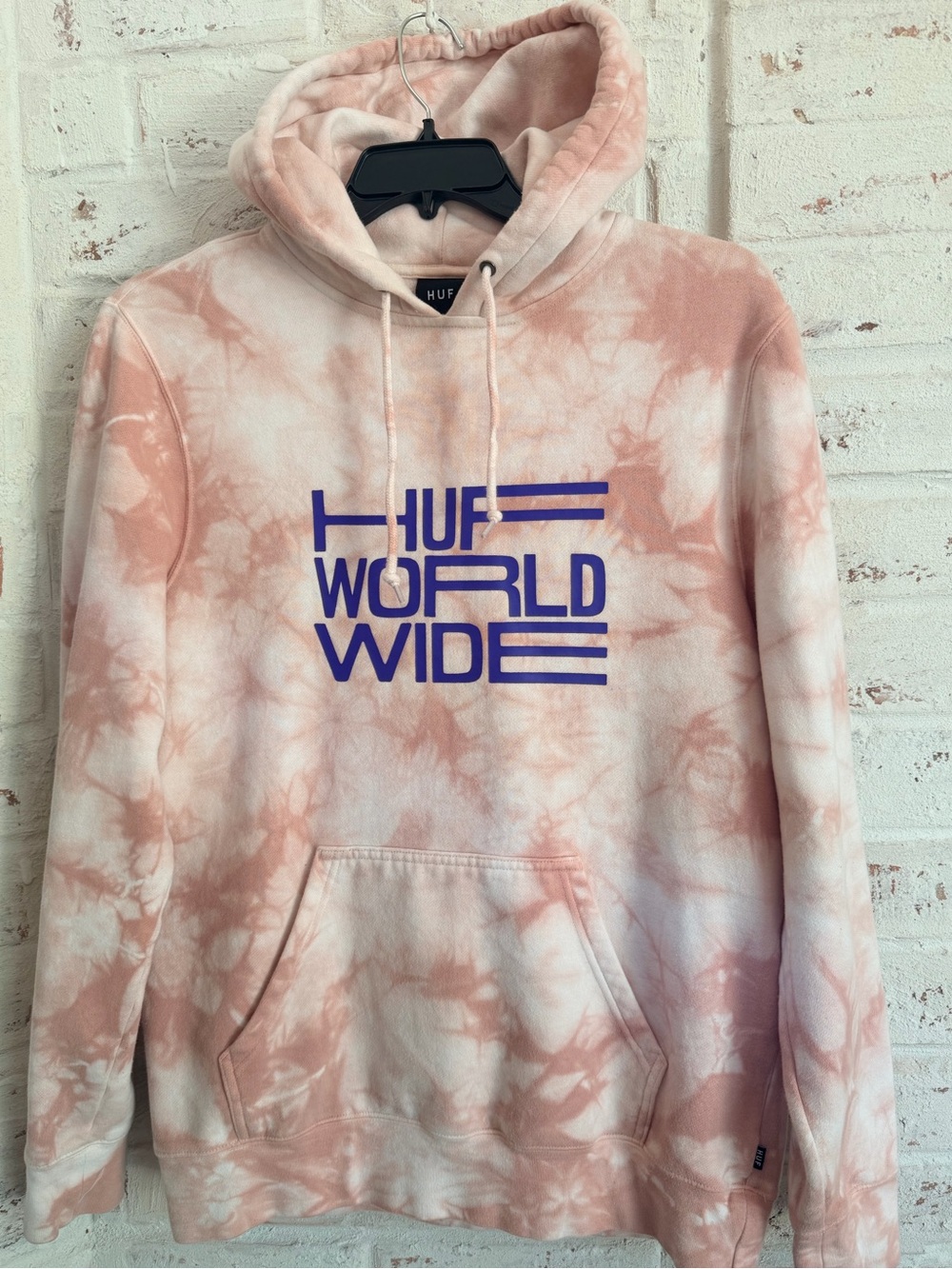 HUF Worldwide Tie Dye Graphic Hoodie Pink Purple Women’s L